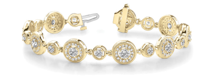 18K Yellow Gold Lab Diamond Vintage Bracelet