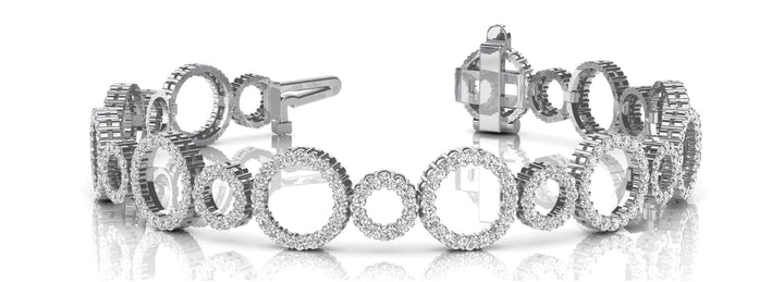 18K White Gold Multi-Diamond Fashion Bracelet