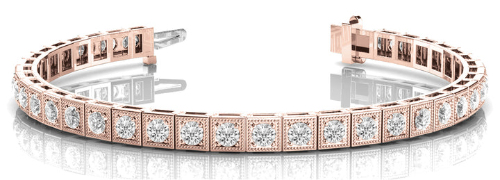 14K Rose Gold Diamond Vintage Bracelet