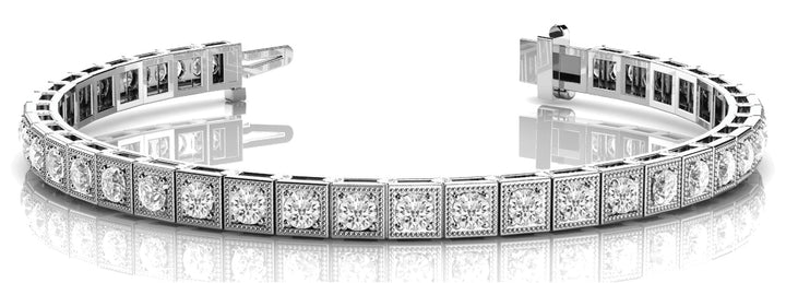 18K White Gold Vintage Diamond Tennis Bracelet