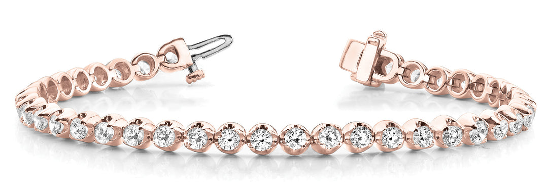 Rose Gold 1.12 ctw Diamond In-Line Bracelet