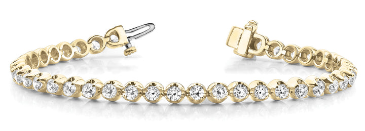 18K Yellow Gold Round Diamond Fashion Bracelet