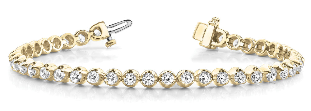 14K Yellow Gold Lab Diamond In-Line Bracelet