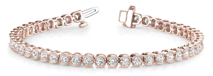 18K Rose Gold 2ctw Round Diamond Fashion Bracelet