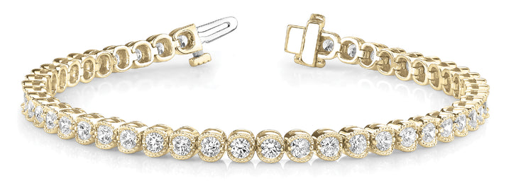 14K Yellow Gold Lab Diamond In-Line Bezel Bracelet