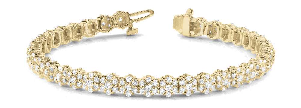 14K Yellow Gold Lab Diamond Tennis Bracelet
