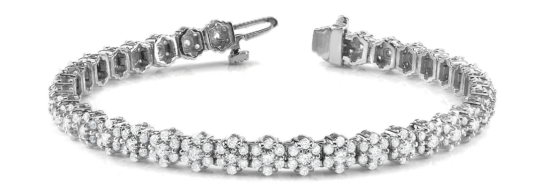 White Platinum Multi-Diamond Tennis Bracelet