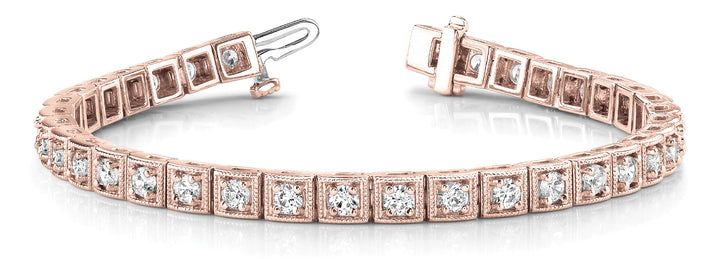 Rose Gold Lab Diamond Vintage Bracelet