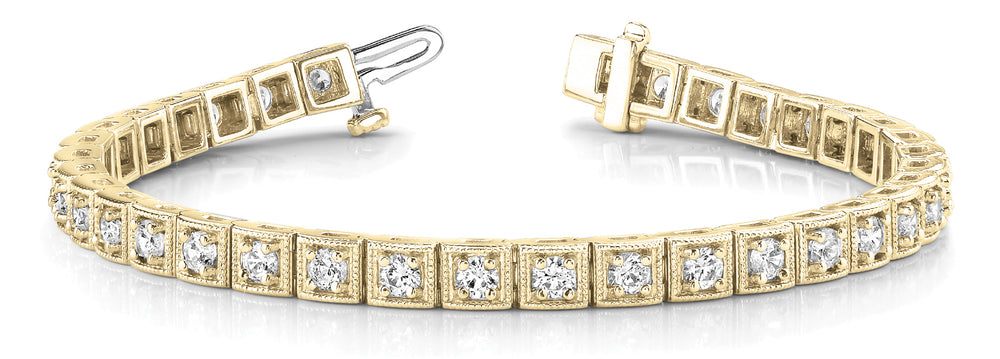 14K Yellow Gold Diamond Vintage Bracelet