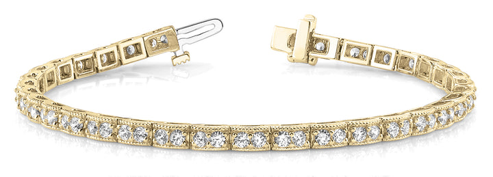 18K Yellow Gold Vintage Diamond Tennis Bracelet