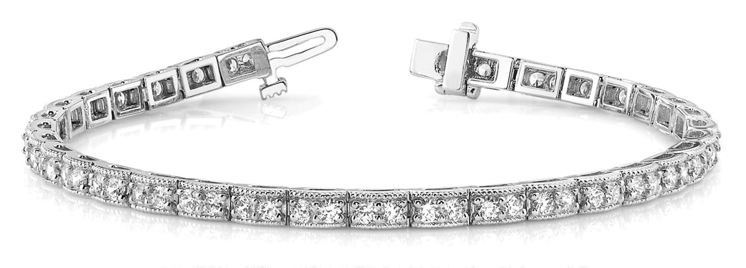 14K White Gold Vintage Diamond Tennis Bracelet