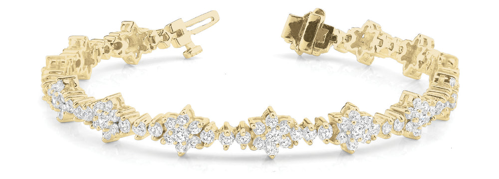 14K Yellow Gold Diamond Tennis Bracelet