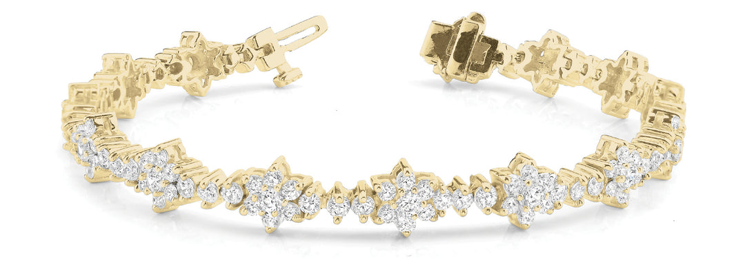 18K Yellow Gold Diamond Tennis Bracelet