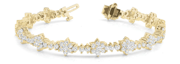 18K Yellow Gold Round Diamond Fashion Bracelet