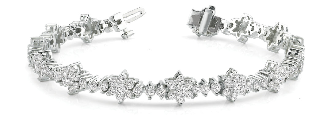 White Platinum Lab Diamond Fashion Bracelet
