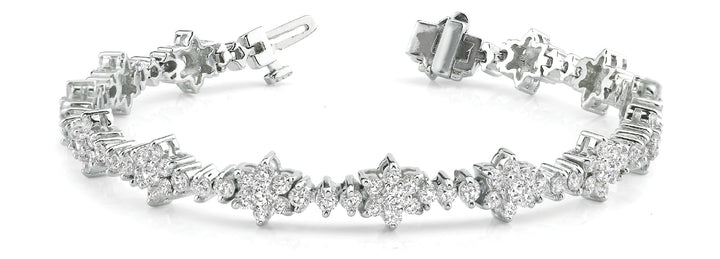 14K White Gold Multi-Diamond Fashion Bracelet