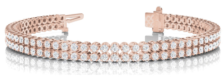 Rose Gold Multi-Row Diamond Tennis Bracelet