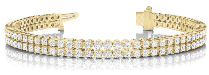 18K Yellow Gold Lab Diamond Multi-Row Tennis Bracelet