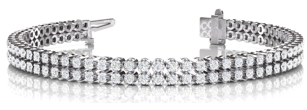 Platinum Multi-Row Diamond Tennis Bracelet | 3.875 ctw