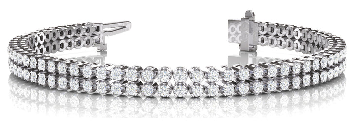 14K White Gold 3.85ctw Diamond In-Line Bracelet