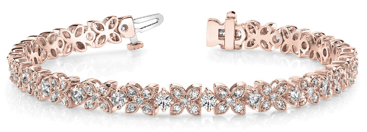 14K Rose Gold 3 1/4 ct tw Fashion Diamond Bracelet