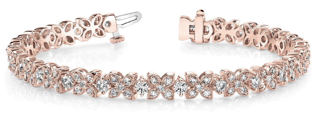 18K Rose Gold 3 1/4 ct tw Fashion Diamond Bracelet
