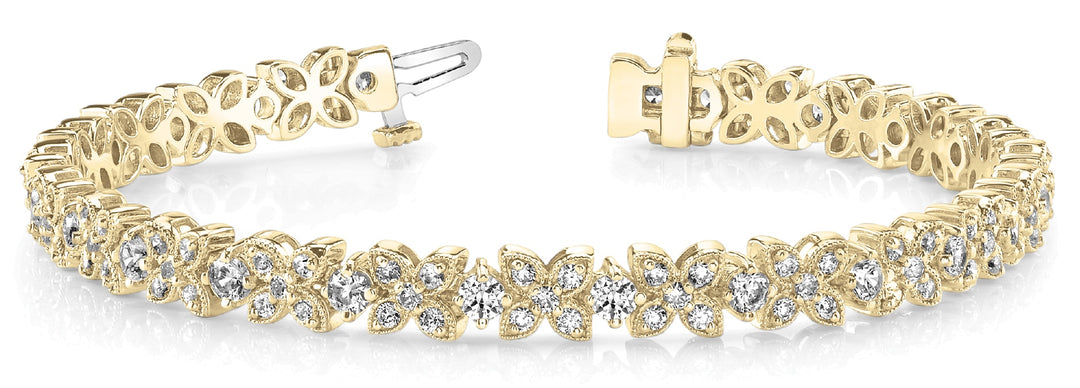 14K Yellow Gold 3 1/4 ct tw Fashion Diamond Bracelet