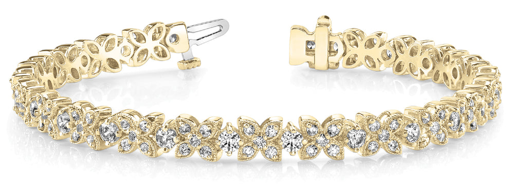 Yellow Gold Lab Diamond Fashion Tennis Bracelet