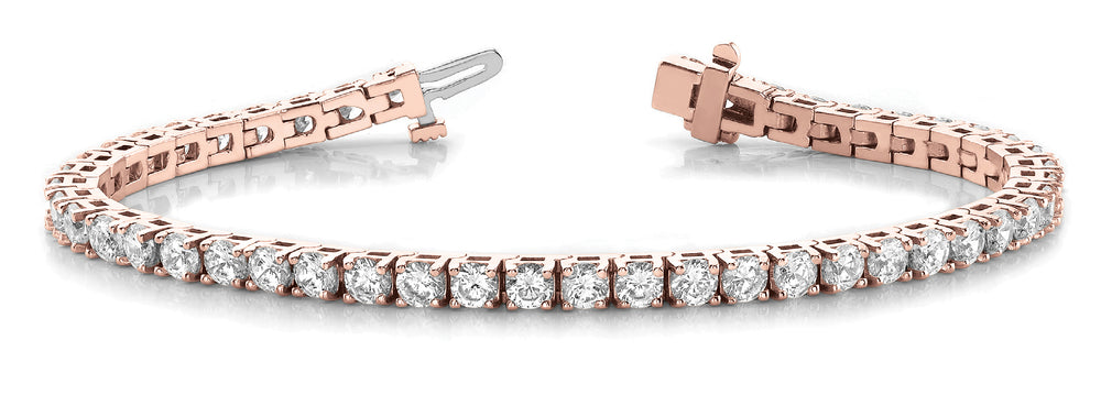 18K Rose Gold 3ctw Round Diamond Tennis Bracelet