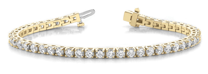 18K Yellow Gold 3ctw Round Diamond Tennis Bracelet