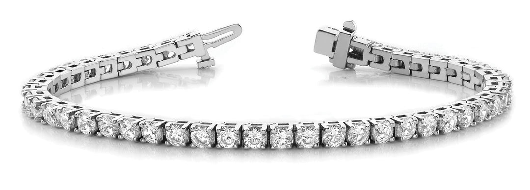 14K White Gold 3ctw Round Diamond Tennis Bracelet