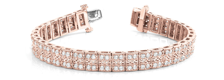 14K Rose Gold Lab Diamond Multi Row Bracelet