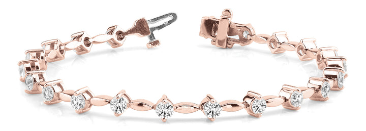 14K Rose Gold Diamond Fashion Bracelet
