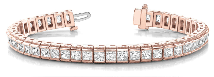 18K Rose Gold Square Diamond Fashion Bracelet