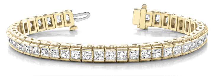 14K Yellow Gold Diamond In Line Channel Bracelet