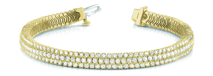 14K Yellow Gold Multi-Row Lab Diamond Bracelet