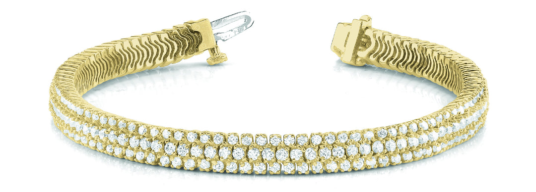 14K Yellow Gold Multi-Row Lab Diamond Bracelet