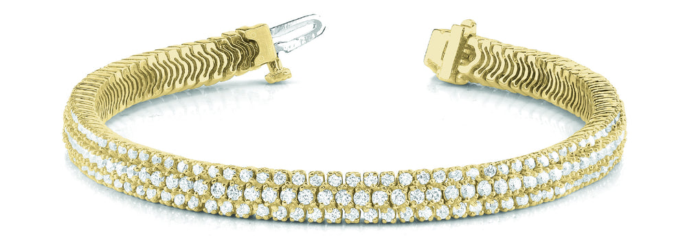 18K Yellow Gold Multi-Row Lab Diamond Bracelet