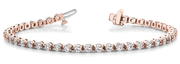 18K Rose Gold Diamond In-Line Tennis Bracelet