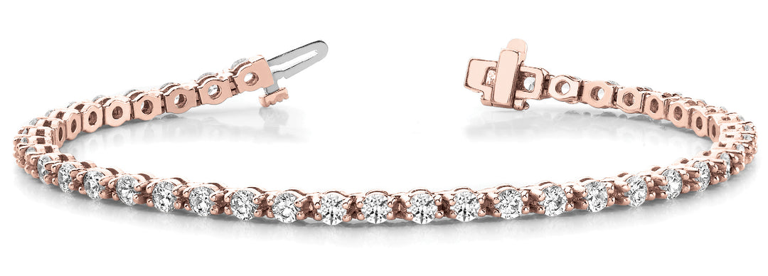18K Rose Gold Diamond In-Line Tennis Bracelet