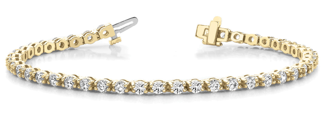 18K Yellow Gold 2.16 CT Diamond Tennis Bracelet