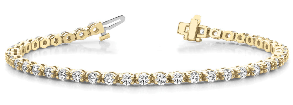14K Yellow Gold Lab Diamond In-Line Tennis Bracelet