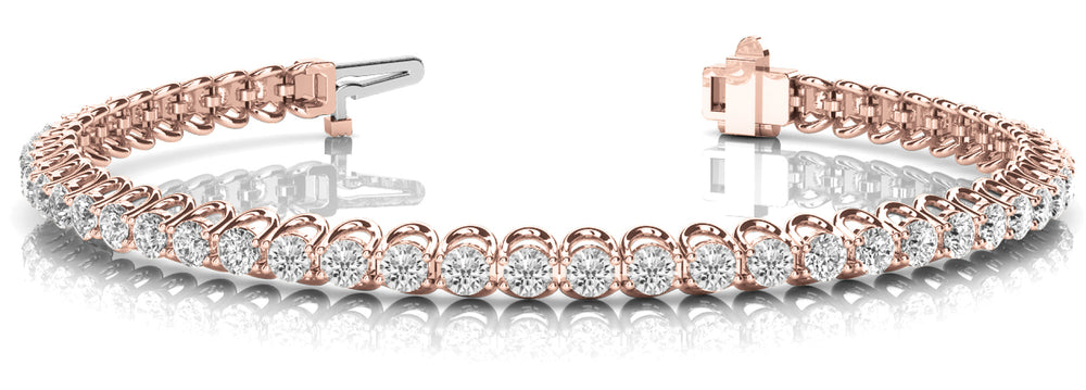 14K Rose Gold Diamond In-Line Tennis Bracelet