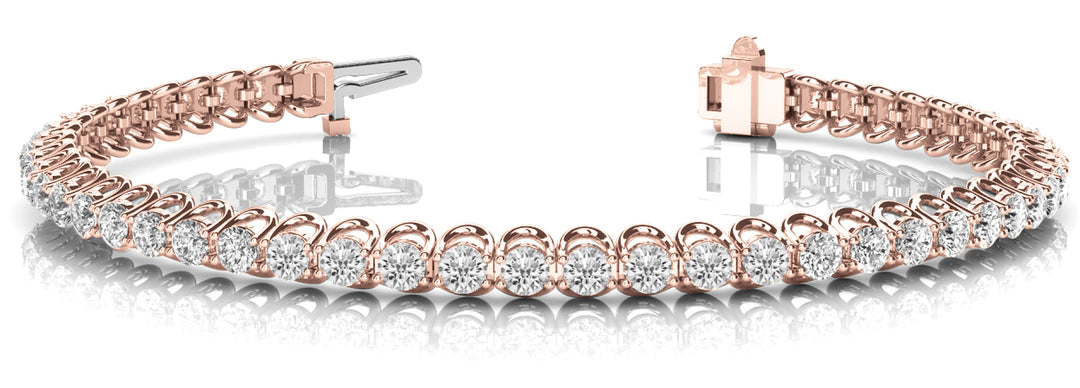 Rose Gold Lab Diamond In-Line Tennis Bracelet