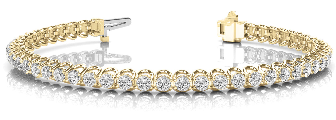 14K Yellow Gold Lab Diamond In-Line Tennis Bracelet