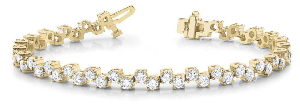 14K Yellow Gold Diamond Tennis Bracelet