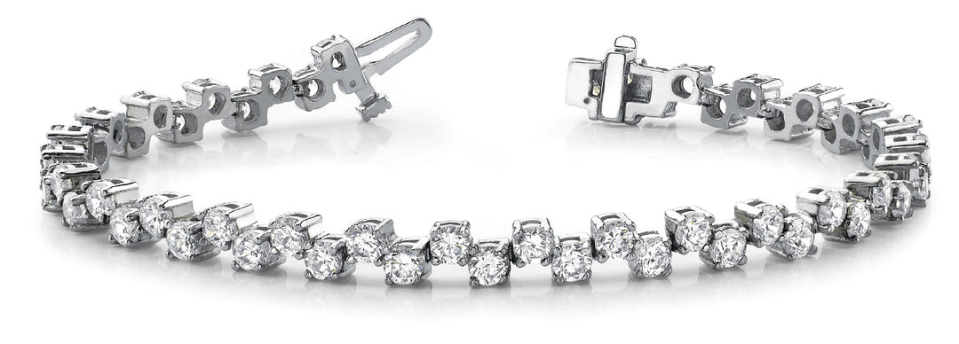14K White Gold 2ctw Round Diamond Fashion Bracelet