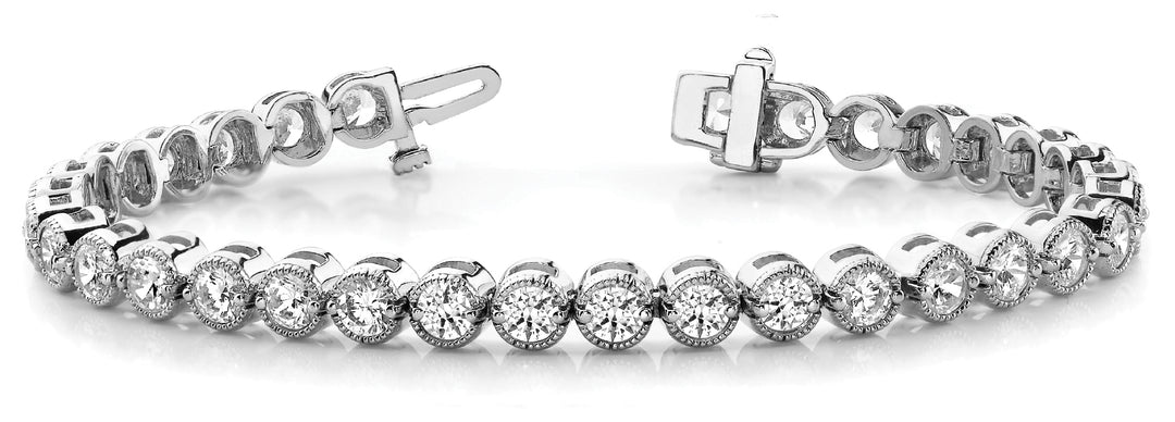Platinum 1 CT Diamond Vintage Tennis Bracelet