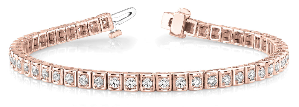 18K Rose Gold Diamond Tennis Bracelet