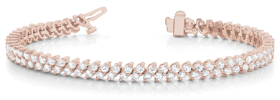 18K Rose Gold 4 CT Diamond Multi-Row Bracelet